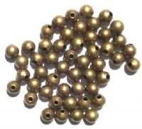 50 6mm Antique Gold Round Metal Beads
